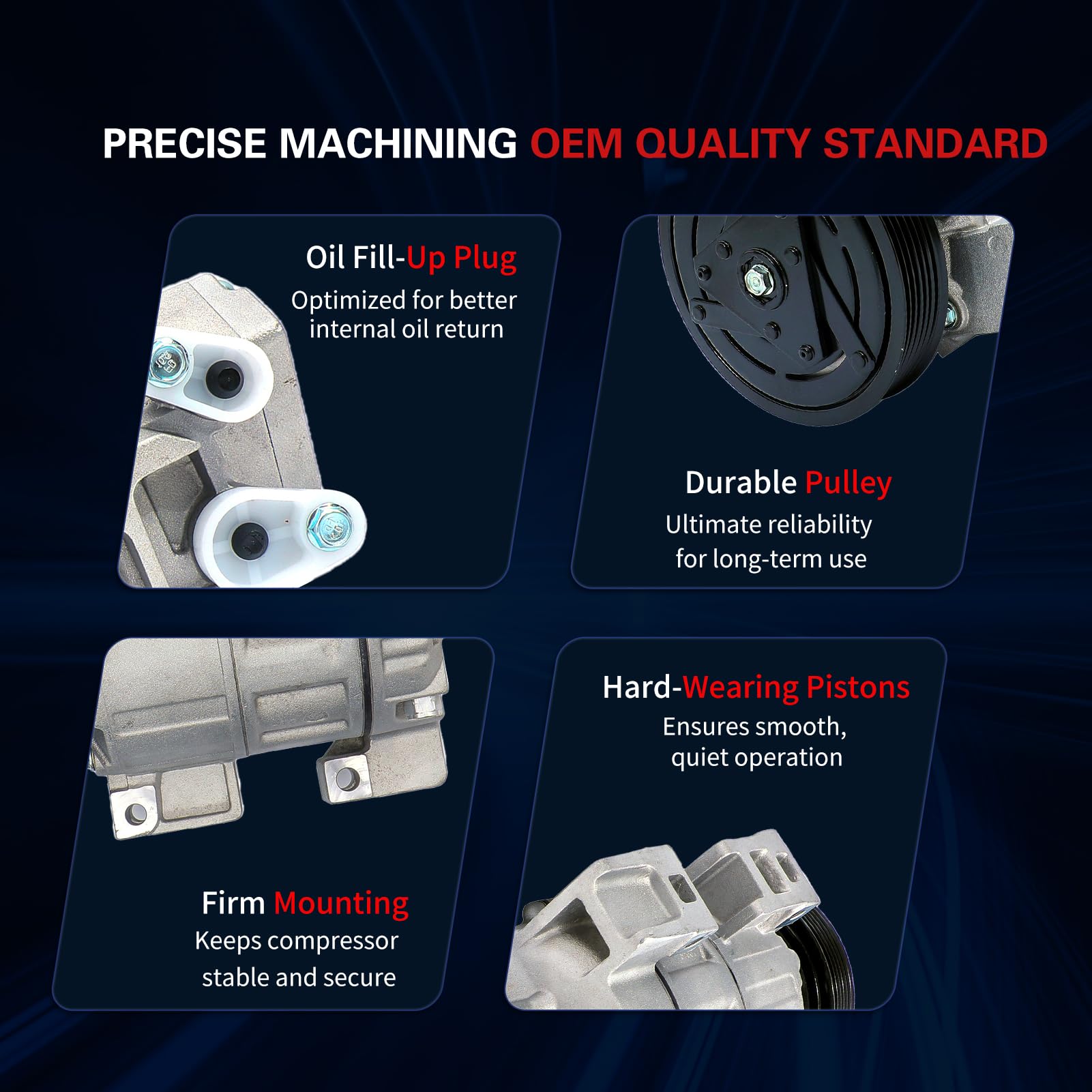 FKG AC Compressor and A/C Clutch 92600JA00A Fit for 2007-2012 Nissan Altima 2.5L, 2007-2012 Nissan Sentra 2.5L - Image 4